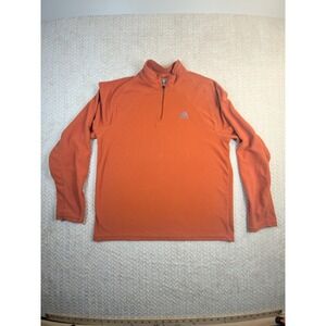 Nike ACG Mens‎ 1/4 Zip Pullover Orange Waffle Knit Long Sleeve Top Small